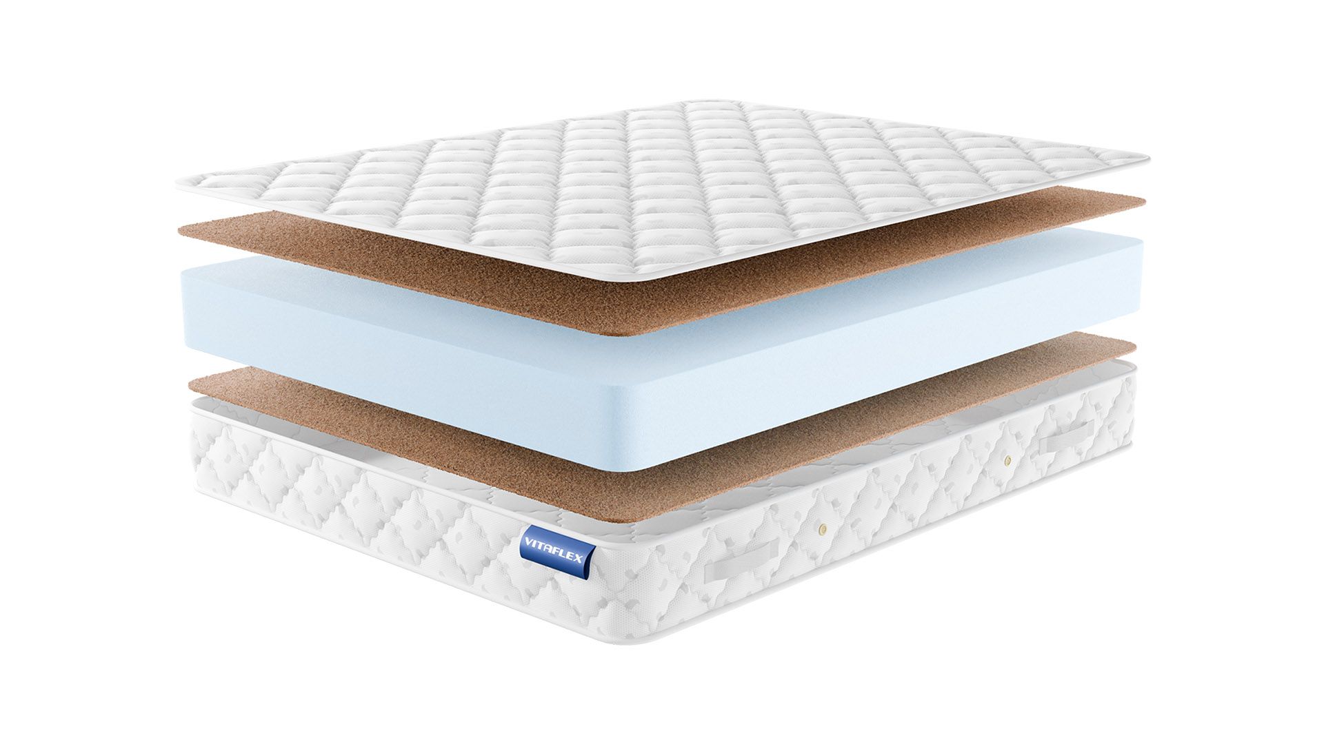 Беспружинный анатомический матрас из кокосовой койры жесткий Vitaflex Light Double Hard Max Eco серии Foam Eco