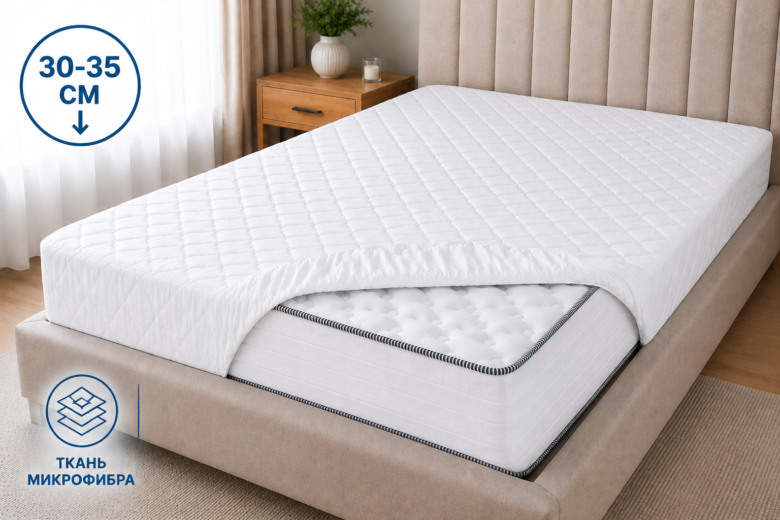 Наматрасник двухсторонний Comfort Plus 35