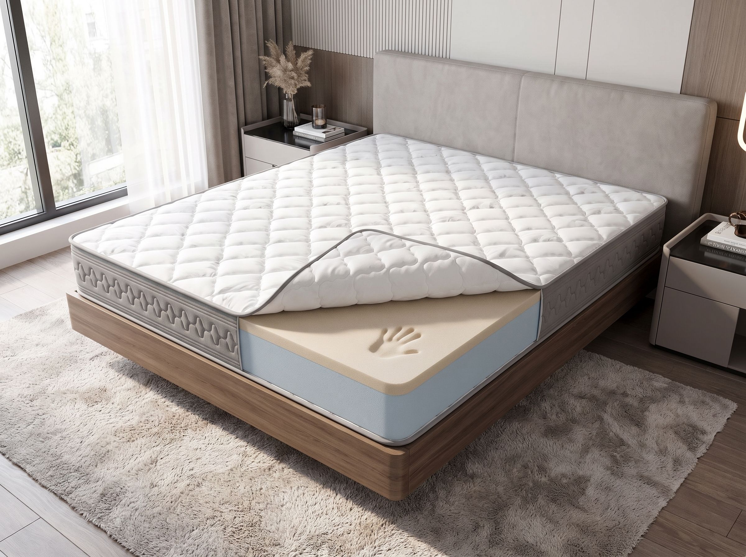 Беспружинный ортопедический двухсторонний матрас Vitaflex SleepFlow Memory Roll