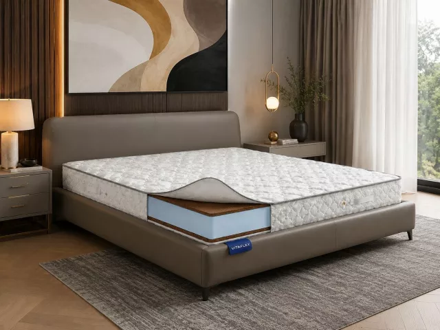 Беспружинный анатомический матрас из кокосовой койры жесткий Vitaflex Light Double Hard серии Foam