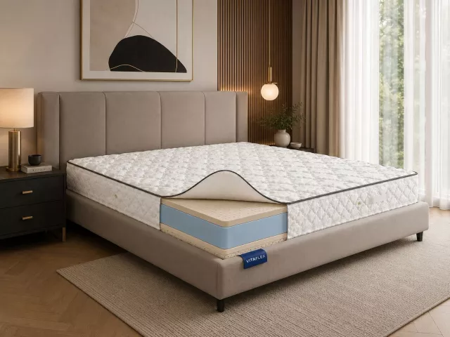 Беспружинный анатомический латексный матрас мягкий Vitaflex Light Double Easy серии Foam