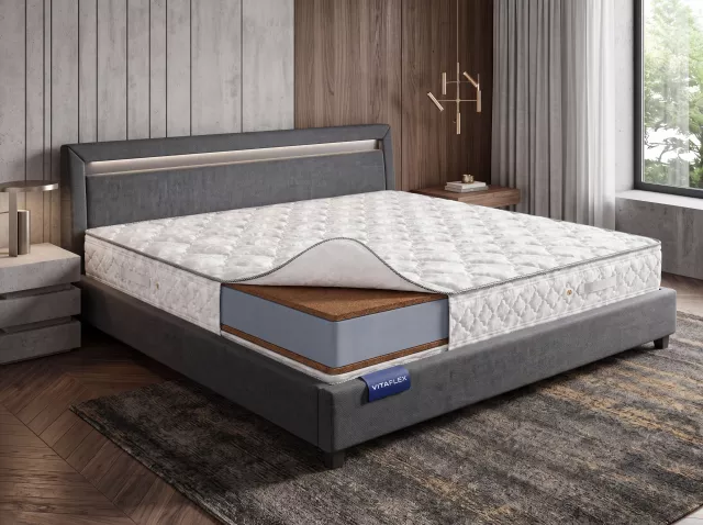 Беспружинный анатомический матрас из кокосовой койры жесткий Vitaflex Standart Double Hard Max серии Foam