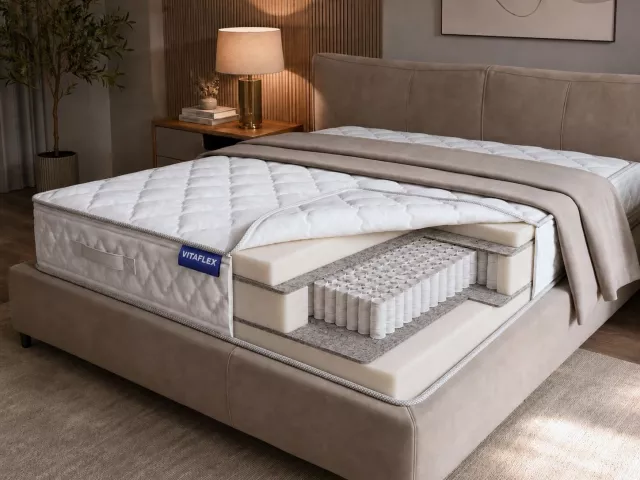 Пружинный анатомический матрас средней жесткости Vitaflex Hollo S1000 серии Classic
